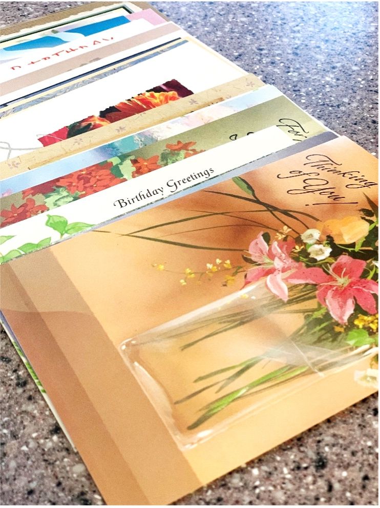 Many people keep a stack of blank multioccasion cards for those last-minute needs. 