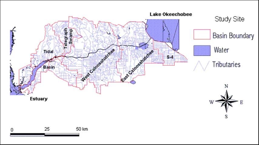 Figure 1. Location of the impoundment within the Caloosahatchee River Watershed.