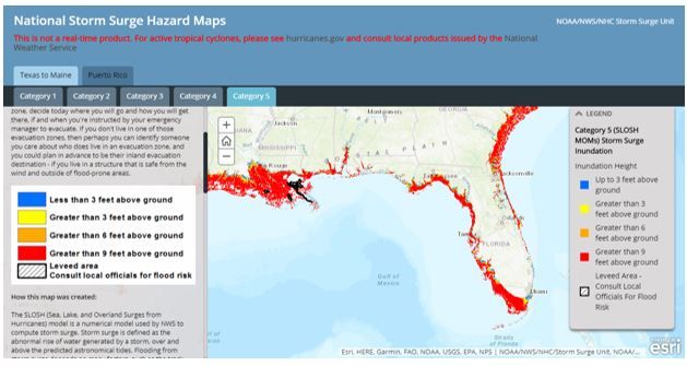 Figure 5. NOAA National Storm Surge Hazard Maps.