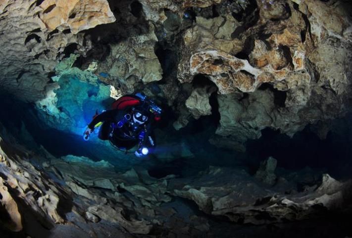 Figure 2. Cave diver in Peacock Springs.