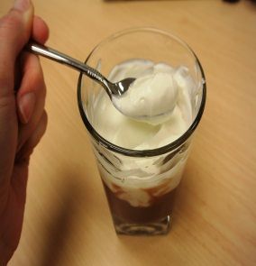 Figure 2. Dark chocolate mousse with sweet vanilla crème.