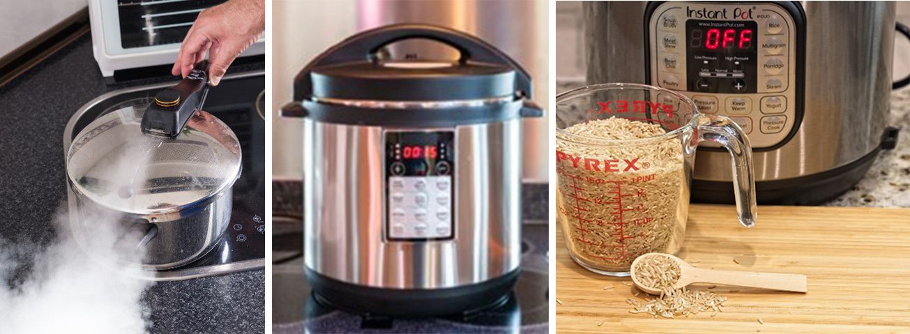 Stovetop pressure cooker vs. an electric pressure cooker vs. an instant pot. 