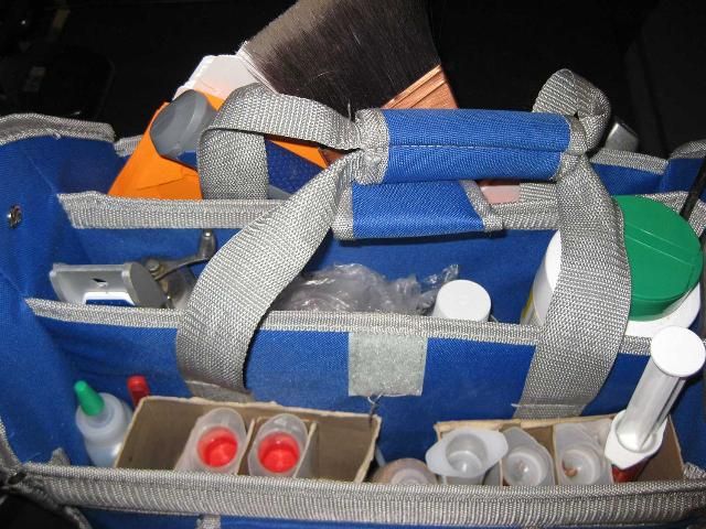 Figure 14. Keep your bait stored separately from products that might contaminate your bait. Do not leave your bait in the lockbox or cab of your truck when it is hot. Heat will degrade your product and make it runny and difficult to apply. This kit is an excellent example of how to keep your bait.