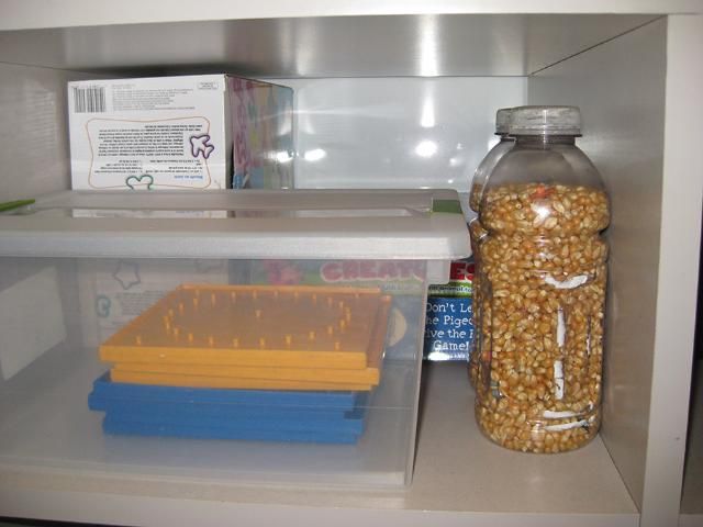 Figure 12. Store any items cockroaches will eat, including art supplies, in sealed containers.