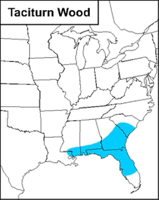 Figure 1. Distribution of taciturn wood cricket in the United States.