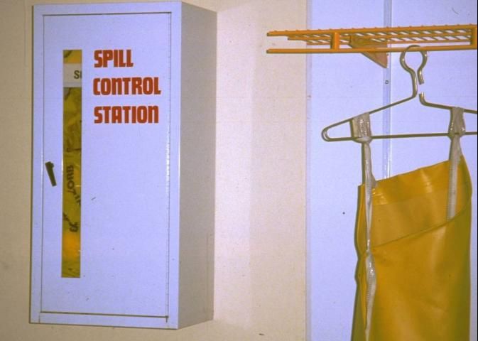Figure 1. Permanent-sited spill kit cabinet.