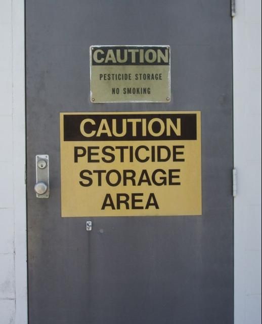 Figure 2. Post signs that indicate pesticides are stored in the facility.