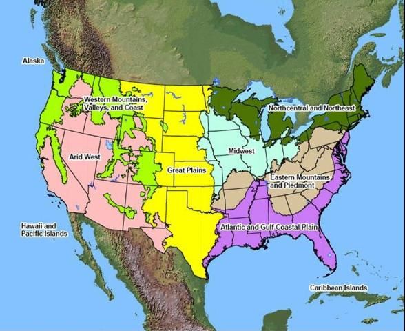 Figure 1. The US Army Corps of Engineers map of regions across the United States.