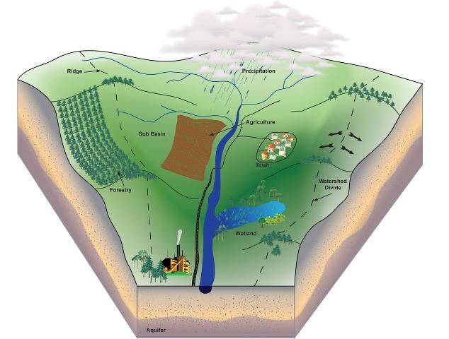 Figure 1. Graphical illustration of a watershed.