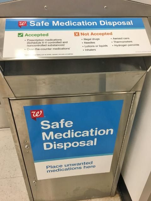 Figure 3. Anonymous medication disposal drop-off box offered by a pharmacy in Gainesville, FL.