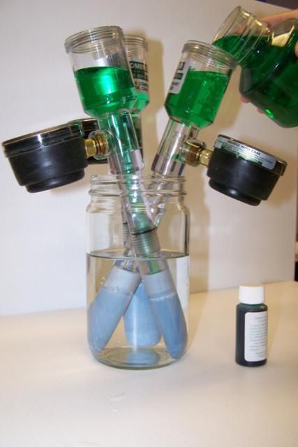 Figure 4. Filling tensiometers with water mixed with biocide.