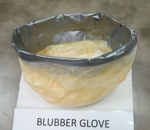 A finished “blubber glove”.