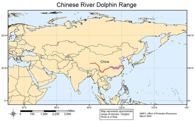 Figure 40. Chinese river dolphin range.