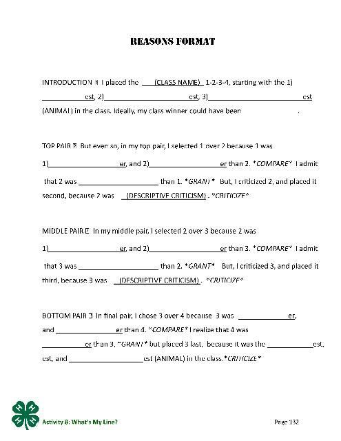 PDF page 132: Reasons Format.