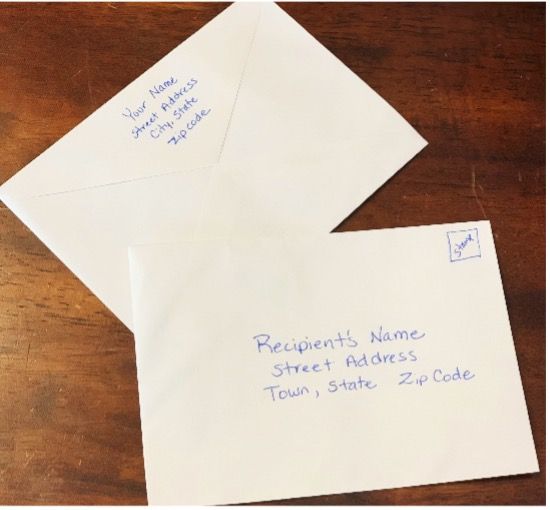 Addressing option for envelopes with extra space on the back flap. 