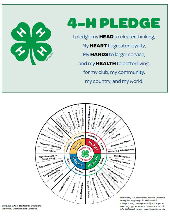 4-H Pledge and Life Skills Wheel