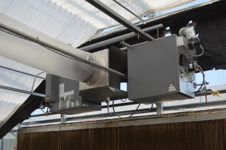 Figure 3. Fan-jet poly-tube system with heaters.