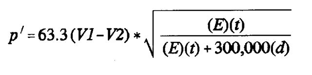 Figure 5. Formula to calculate the surge pressure in a conduit.