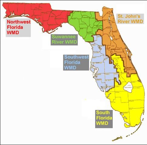 Figure 5. Location of Florida's Water Management Districts.