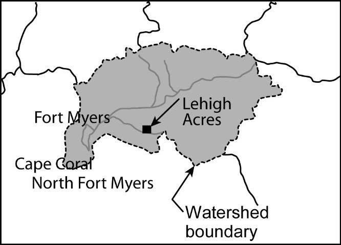 Figure 1. Caloosahatchee river watershed in Southwest Florida.