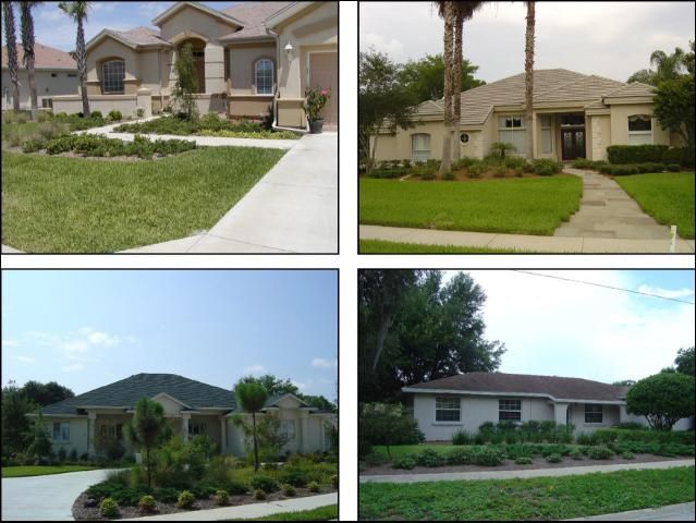 Examples of T3 landscapes, where the turfgrass area was minimized and the bedded area was irrigated by microirrigation.