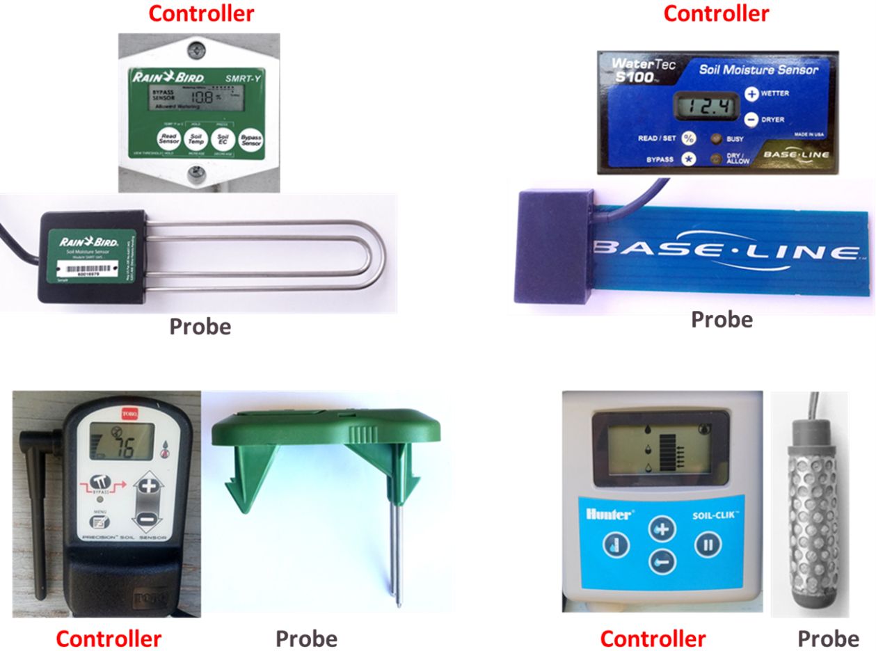 In this example, due to rainfall wetting the soil around the probe, the controller has opened the switch, bypassing irrigation.