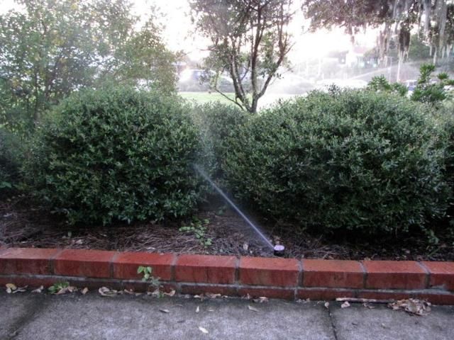 Blocked water spray.