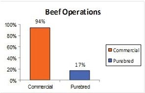 Distribution of commercial and purebred beef operations.