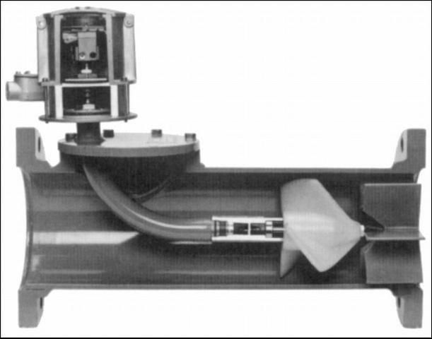 Figure 2. Propeller meter with straightening vanes.