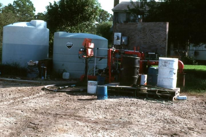 Injection system, fertilizer tanks, and computer control for drip irrigation.