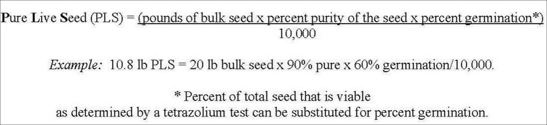 Figure 4. How to calculate Pure Live Seed (PLS)