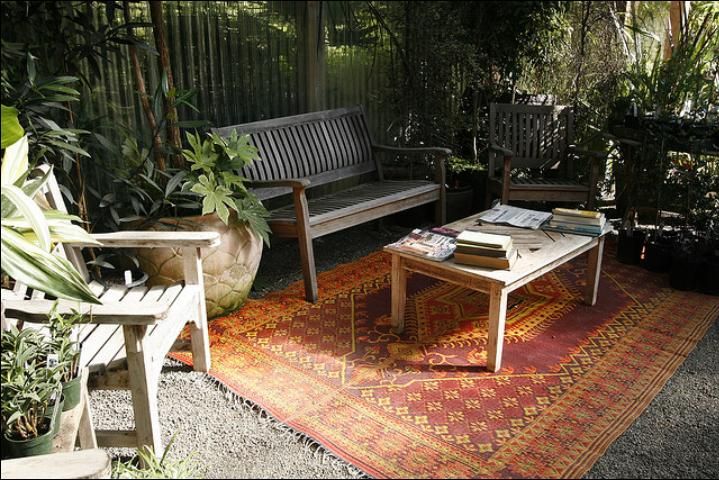 Figure 15. Use garden furniture and structures to provide color and interest.