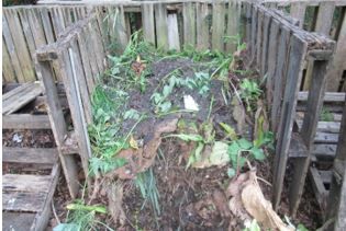 Figure 6. Compost pile made from pallets.