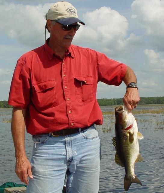 Figure 12. Mark Hoyer caught this largemouth bass in Lake Tohopekaliga, Florida, fishing the edge of hydrilla mats.