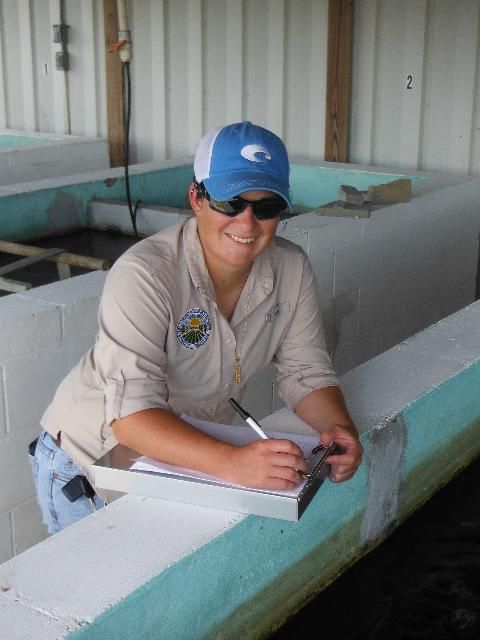 Figure 3. Florida Department of Agriculture and Consumer Services, Division of Aquaculture inspector at a certified aquaculture facility.