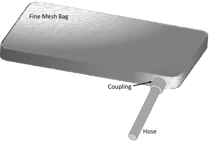 Figure 3. Geotextile filter bag used to remove particulates from wastewater.
