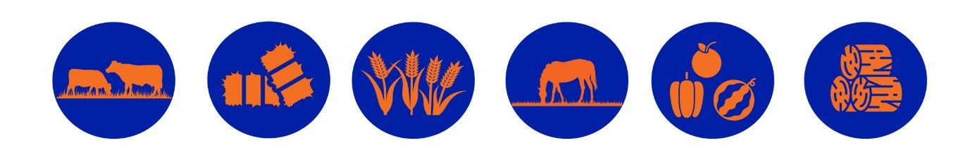 Icons illustrating the six land uses listed in nearby text.