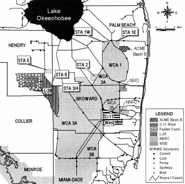 Figure 1. Locations of stormwater treatment areas in Everglades construction project and Everglades stormwater program basins.