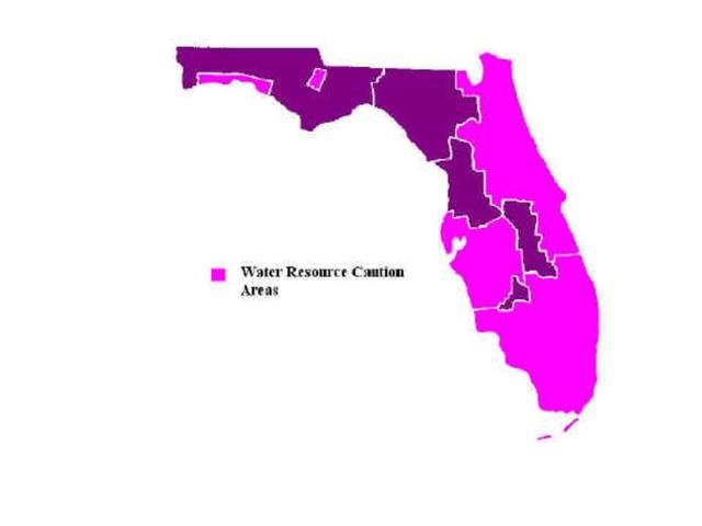 Figure 2. Water resource caution areas [Source: FDEP (2011)].