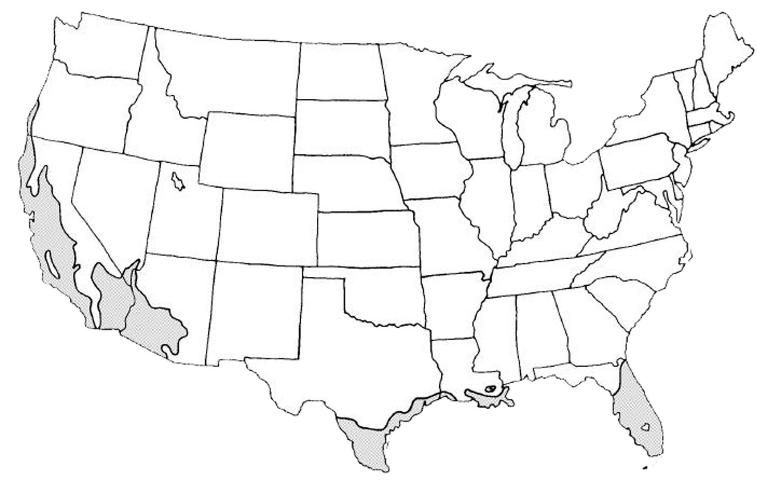 Figure 2. Shaded area represents potential planting range.
