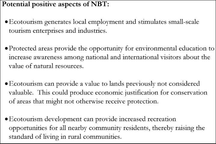 Figure 2. Benefits of Nature-based Tourism Examples.