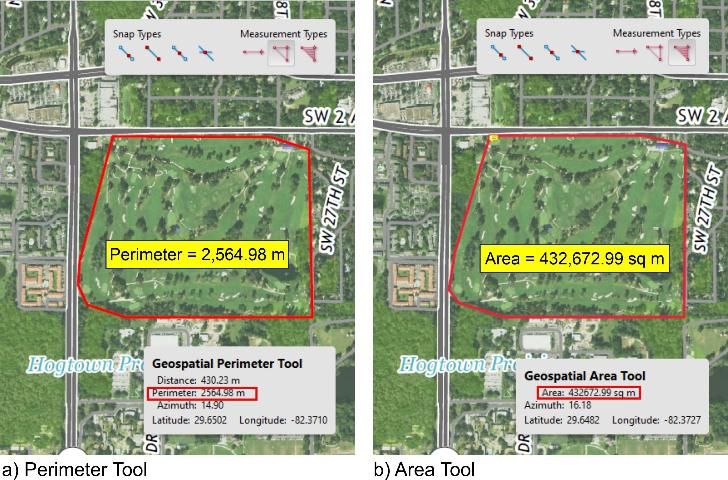 Figure 4. Perimeter Tool and Area Tool.