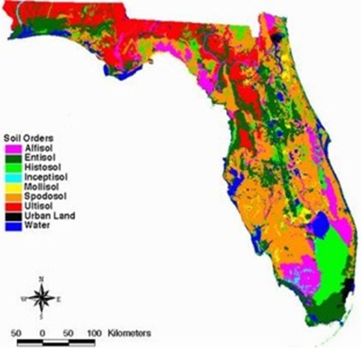 Soil map of Florida.