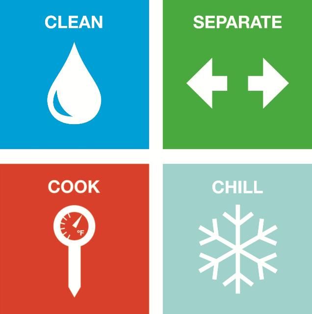 Figure 2. CLEAN: Wash Hands And Surfaces Often · SEPARATE: Separate Raw Meats From Other Foods · COOK: Cook To The Right Temperature · CHILL: Refrigerate Food Promptly · Check your steps at FoodSafety.gov