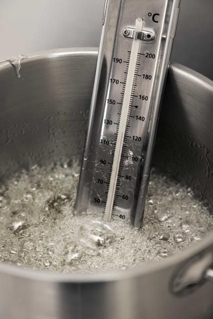 Figure 6. Several types of thermometers are available. Look in the kitchen appliance section for a waterproof thermometer with a probe to place in the water to test the temperature.