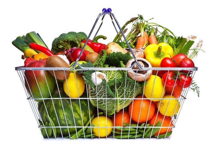 Figure 1. A basket filled with fruits and vegetables.