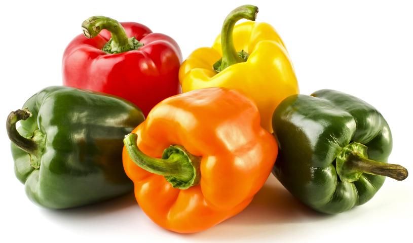 Figure 2. All bell peppers are excellent sources of vitamin C, but red and yellow peppers are the richest sources. Half a cup of red peppers has 95 mg and half a cup of green peppers has 60 mg of vitamin C.