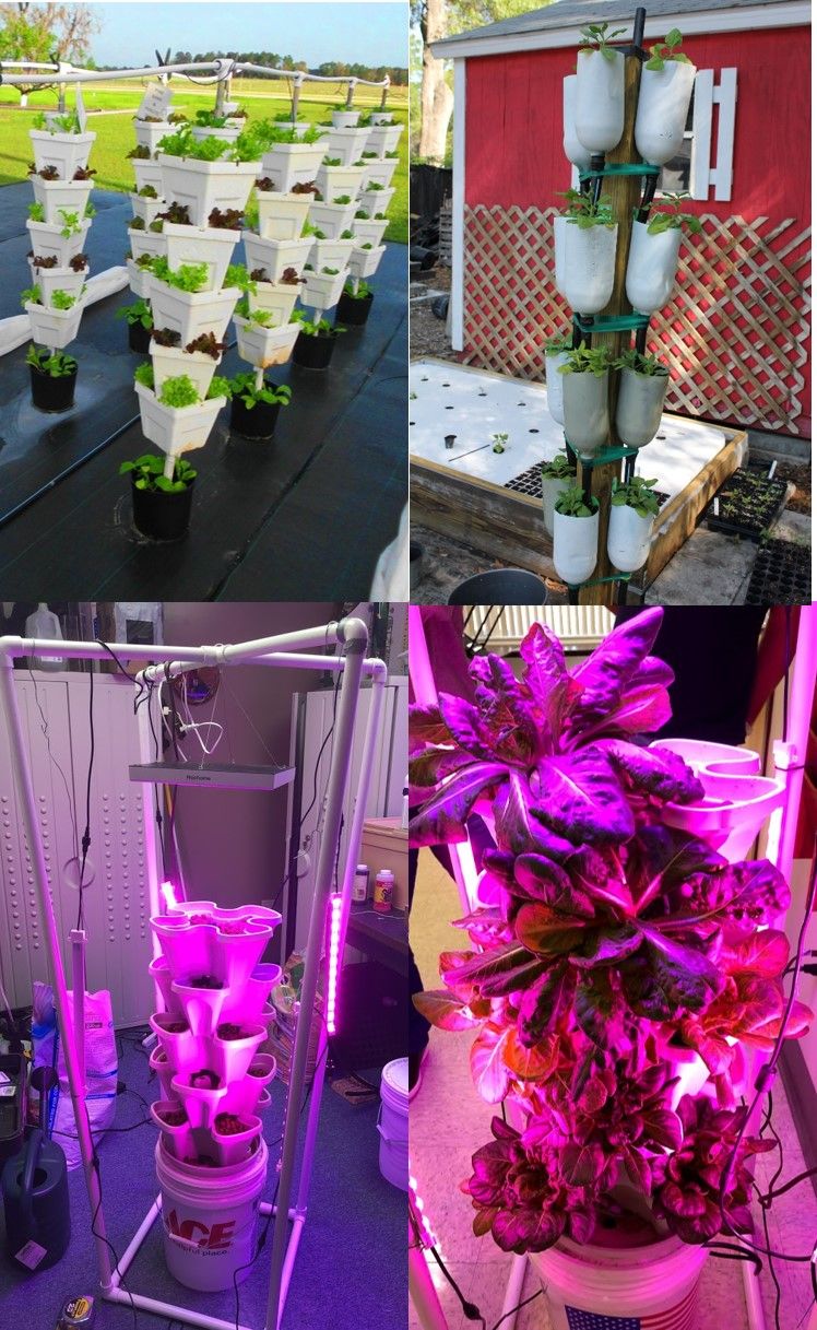 Torre vertical para cultivar lechugas en ACs.