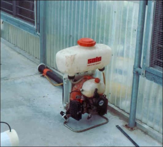 Figure 31. Motorized, backpack sprayer for applying pesticides.