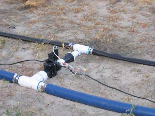 Figure 11. Solenoid valves connected to a timer allow sequential irrigation of different zones.